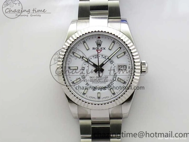 Good Copy Rolex Watches TechFriendly Bracelet to 2880 White Best Dial 326934 1:1 on 23J Edition Asian SS Noob SS Sky-Dweller 1219